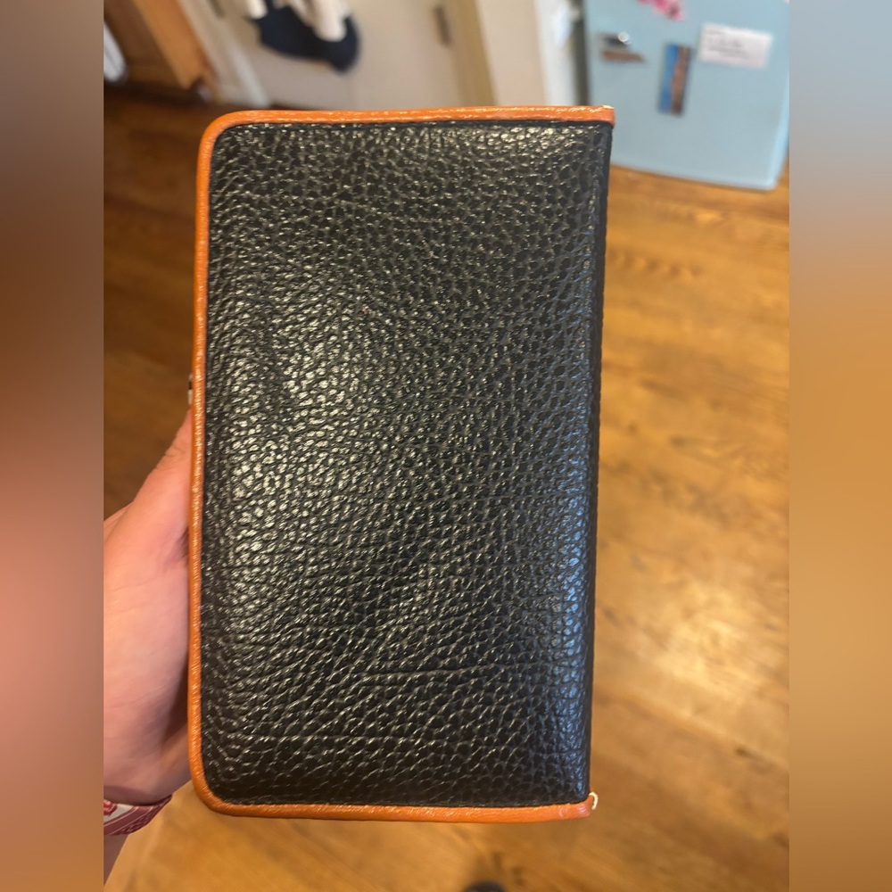 Dooney & Bourke Black and Orange Leather Wallet - Picture 4 of 6
